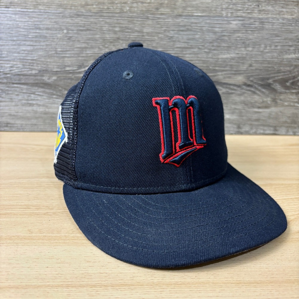 Minnesota Twins Hat Cap Fitted 6‎ 7/8 Blue Navy New Era Mesh Back MLB Baseball